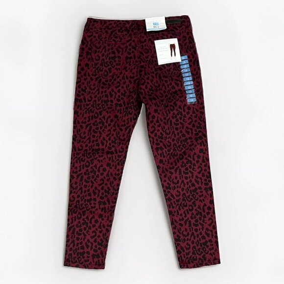 social standard by sanctuary womens skinny jeans size 10 leopard print maroon - Picture 1 of 5